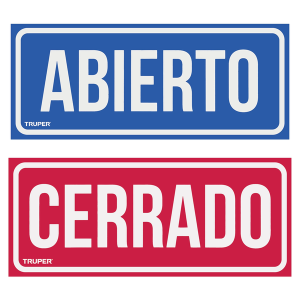 LETRERO PLAST ADVERT ABIERT LIN-01 18239