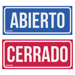 LETRERO PLAST ADVERT ABIERT LIN-01 18239