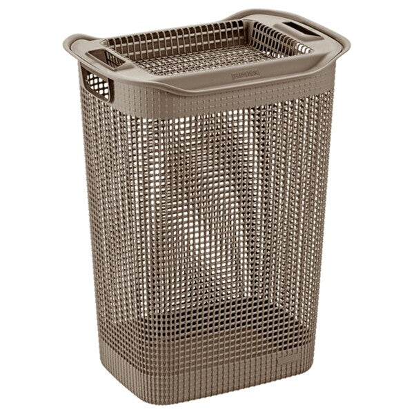 CESTA P/ROPA RECT LINUM MARRON 11783