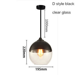 LAMPARA COLGANTE PL036 BLACK/AMBER 16CM