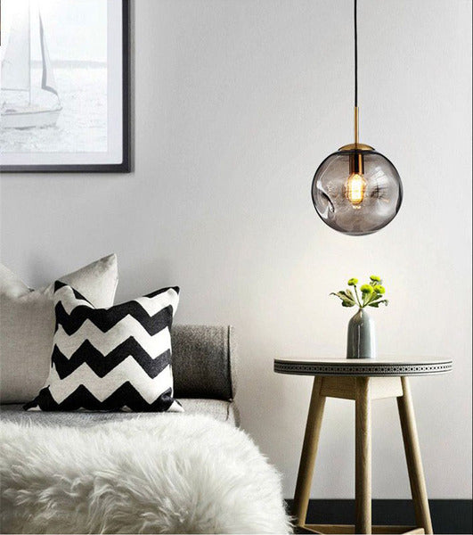 LAMPARA COLGANTE PL081 SMOKY GRAY 25CM